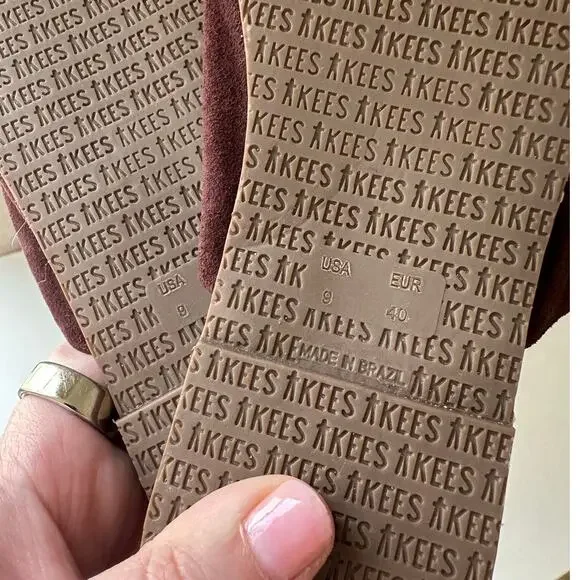 Tkees (9) Chocolate Brown Suede Slip On Mules Minimalist Quiet Luxury Vibes - Picture 6 of 6